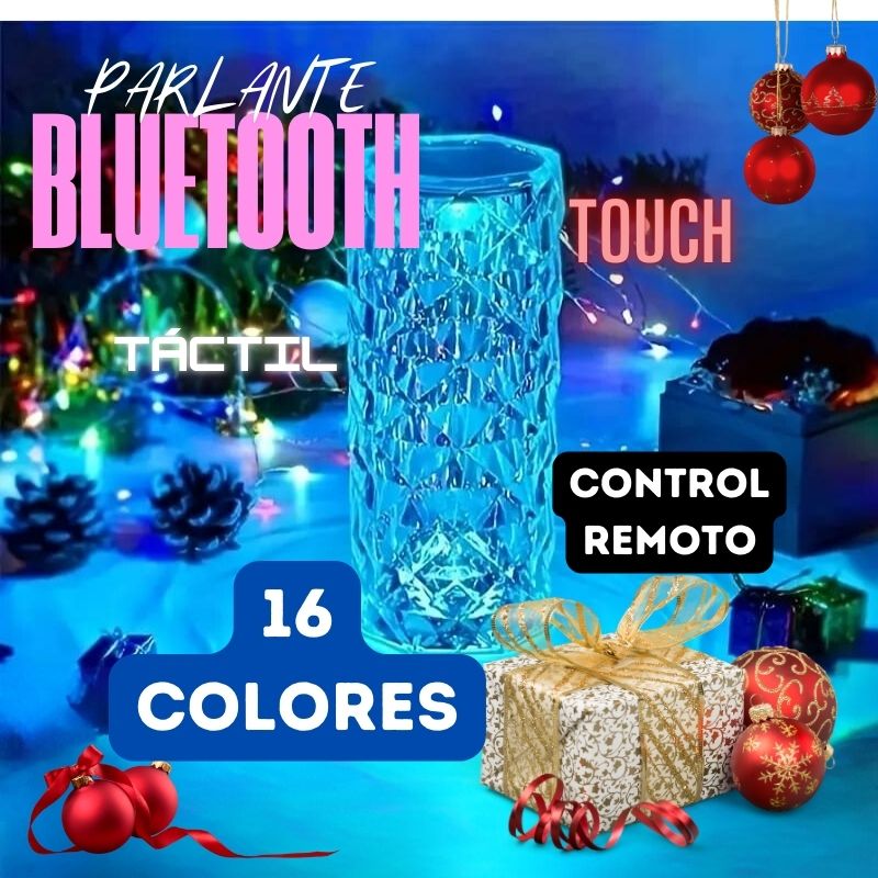 LÁMPARA DE CRISTAL RGB CON PARLANTE BLUETOOTH