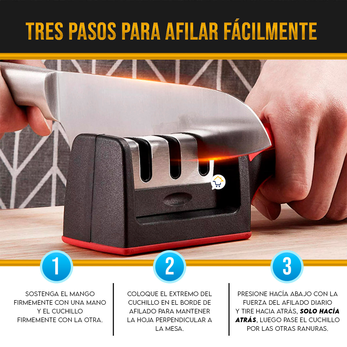 AFILADOR DE ACERO INOXIDABLE 3 RANURAS
