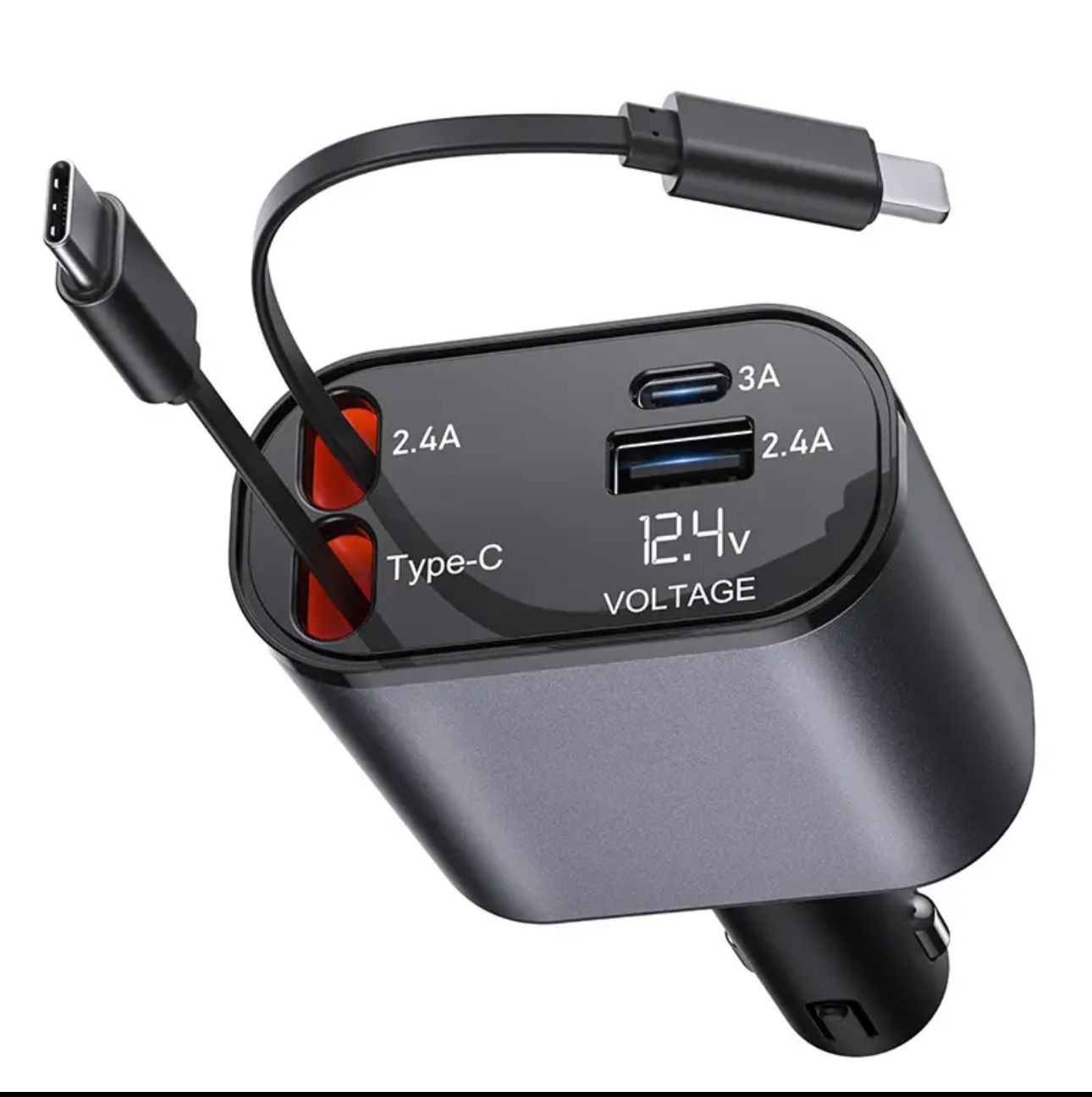FULL CHARGER PRO CARGADOR RETRÁCTIL 4 EN 1 PARA CARRO