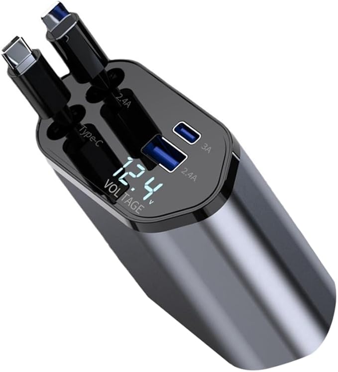 FULL CHARGER PRO CARGADOR RETRÁCTIL 4 EN 1 PARA CARRO