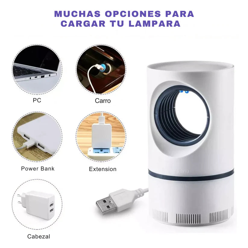 FLY TRAP® LÁMPARA LED ULTRAVIOLETA - TRAMPA MORTAL PARA MOSQUITOS, MOSCAS Y ZANCUDOS