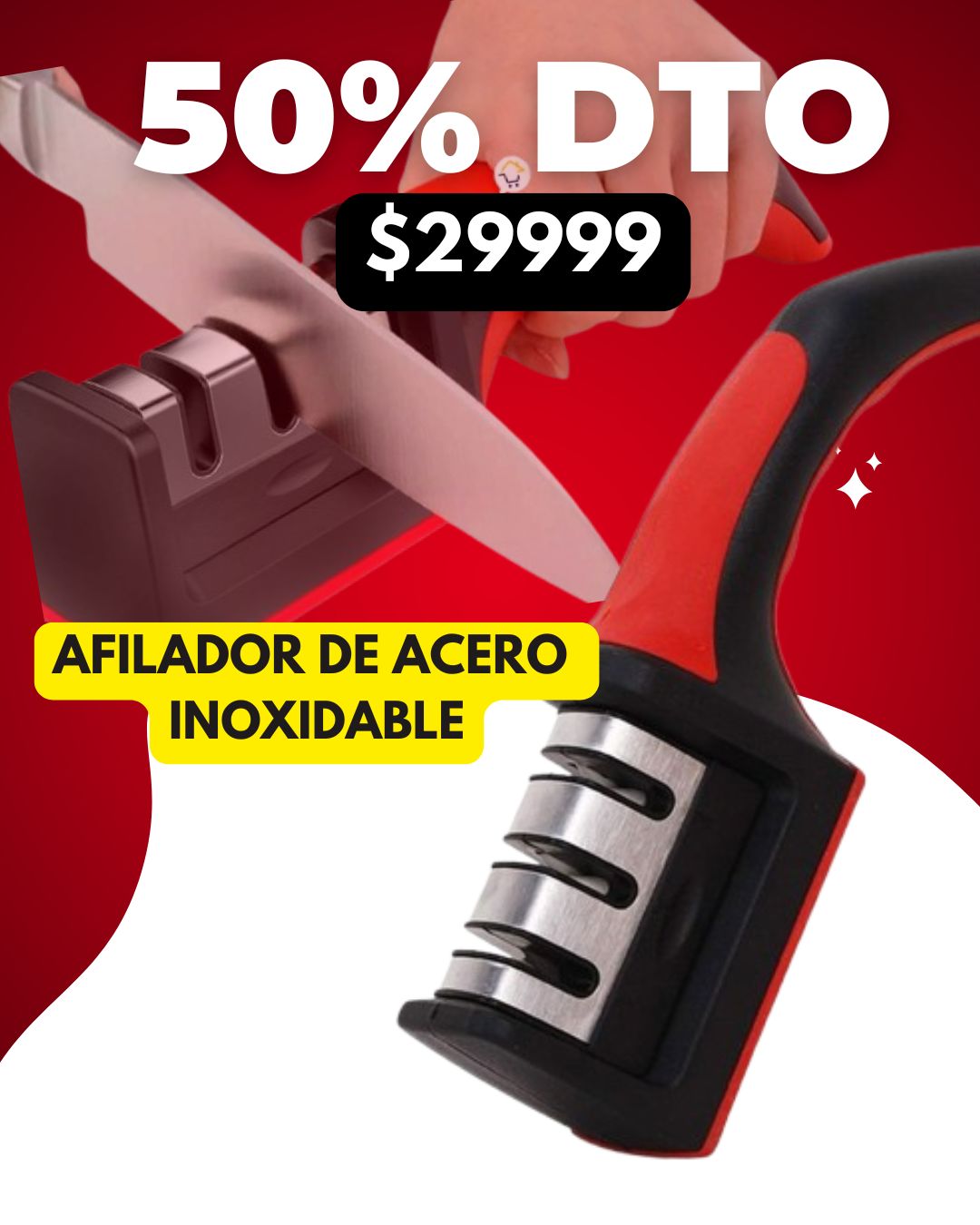 AFILADOR DE ACERO INOXIDABLE 3 RANURAS