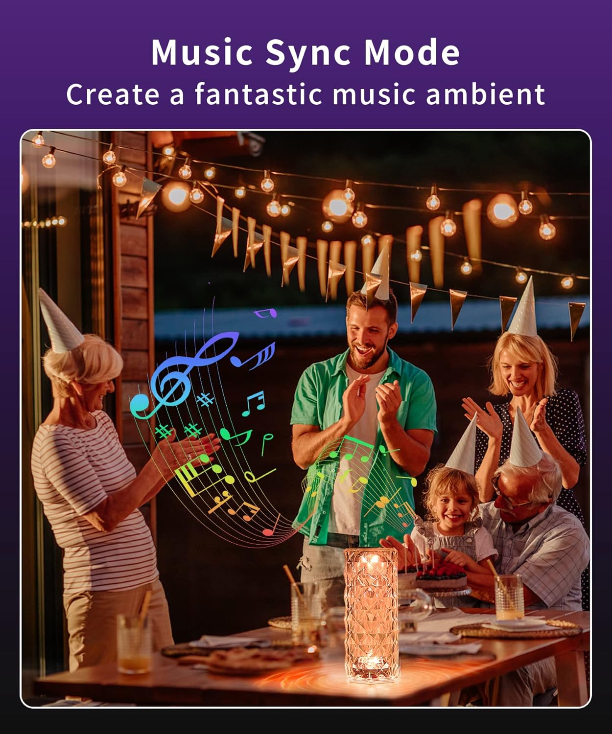 LÁMPARA DE CRISTAL RGB CON PARLANTE BLUETOOTH