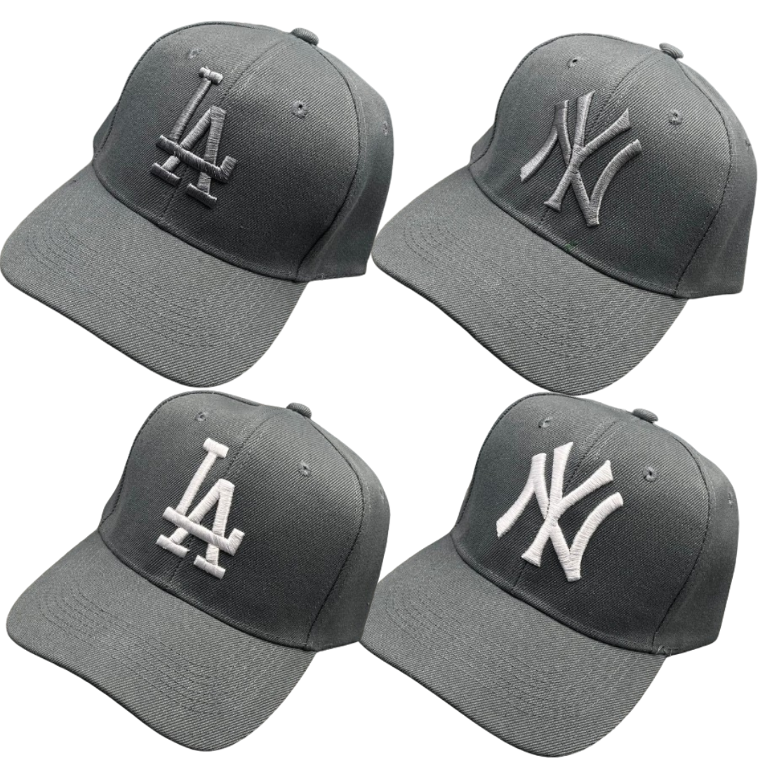 GORRA DEPORTIVA CON LOGO NY - LA -BORDADA AJUSTABLE CON VELCRO