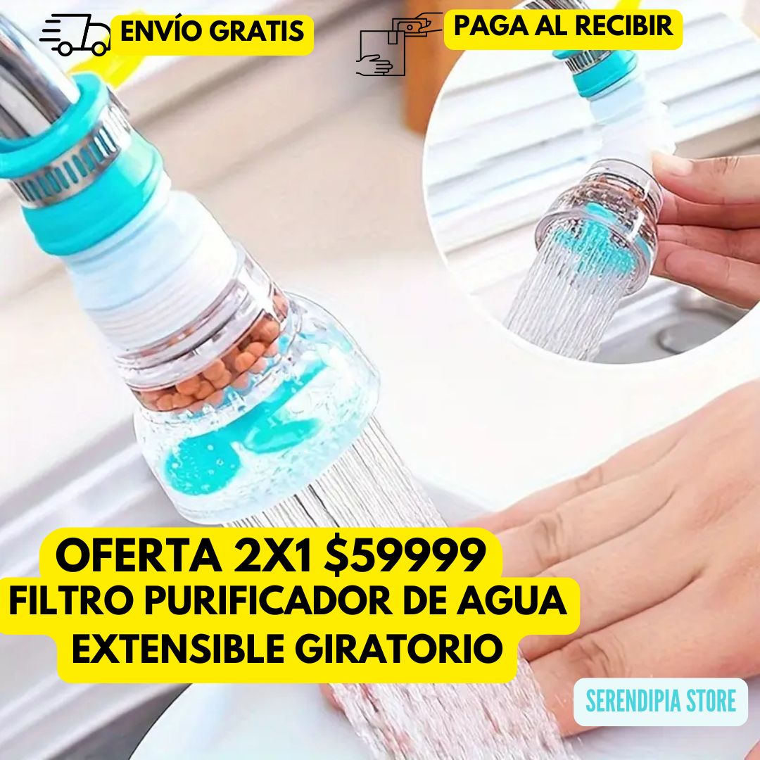 OFERTA 2X1 FILTRO PURIFICADOR DE AGUA GIRATORIO Y EXTENSIBLE MARCA HARKO