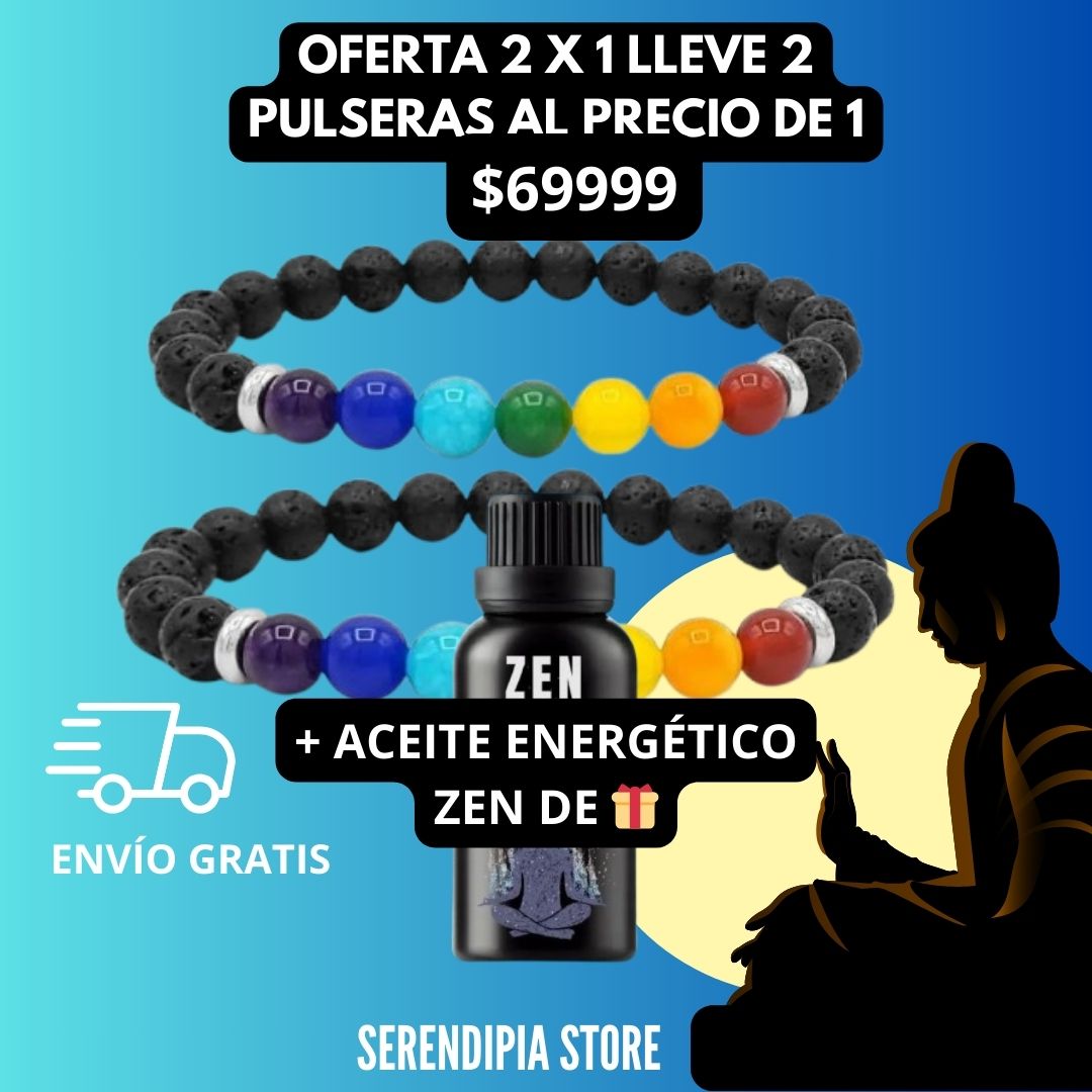 OFERTA 2 X 1 PULSERA 7 CHAKRAS + ACEITE ZEN DE REGALO