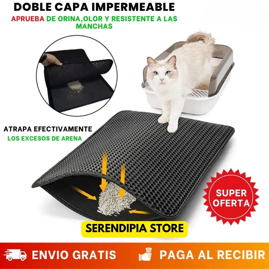 COMBO FELINO TAPETE ARENERO + CEPILLO VAPOR 3 EN 1