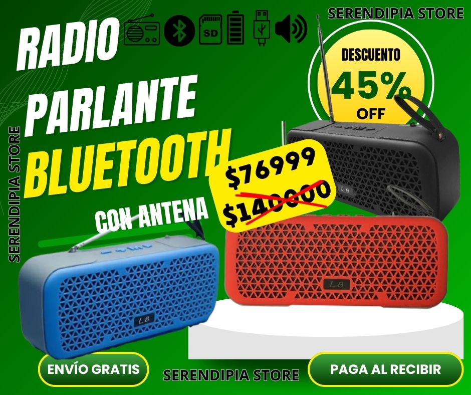 RADIO PARLANTE BLUETOOTH CON ANTENA