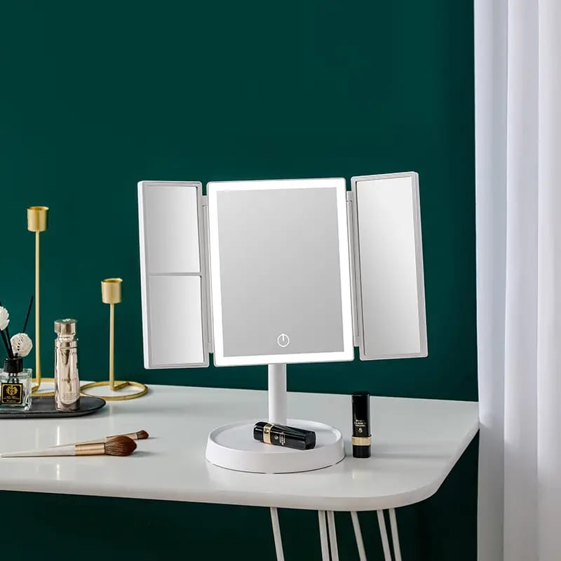 MIRROR GLAM- Espejo Led de Tres Caras Táctil