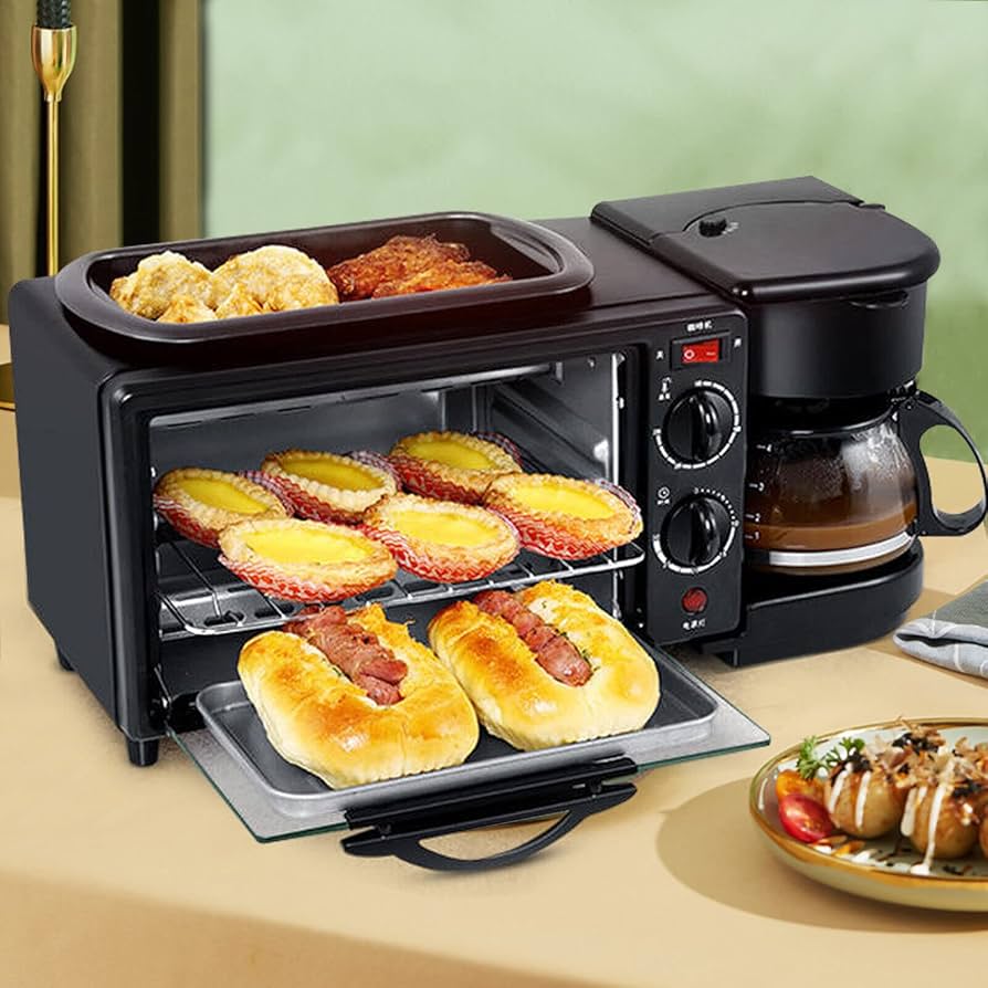 MÁQUINA MULTIFUNCIONAL SOKANY 3 EN 1 HORNO ELÉCTRICO, CAFETERA Y PARRILLA