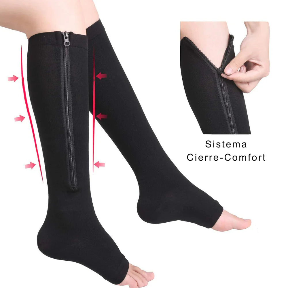MEDIAS DE COMPRESIÓN UNISEX ANTI VÁRICES CON CREMALLERA