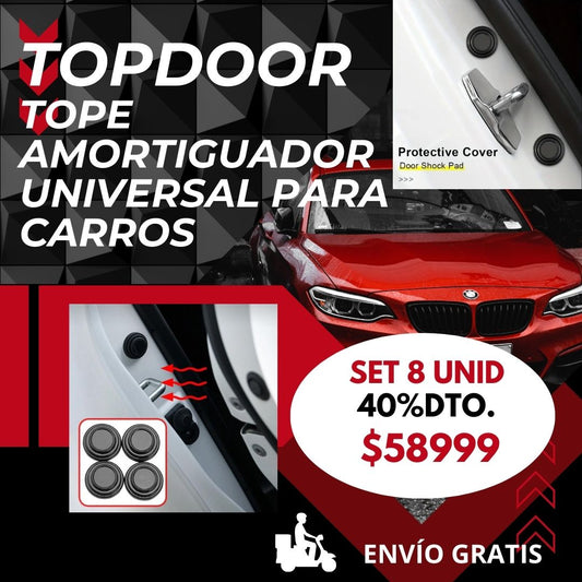 TOPDOOR™ TOPE AMORTIGUADOR UNIVERSAL PARA CARROS (SET X 8 UNID)
