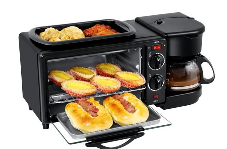 MÁQUINA MULTIFUNCIONAL SOKANY 3 EN 1 HORNO ELÉCTRICO, CAFETERA Y PARRILLA