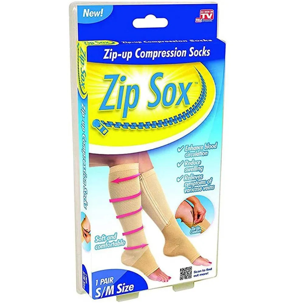 MEDIAS DE COMPRESIÓN UNISEX ANTI VÁRICES CON CREMALLERA
